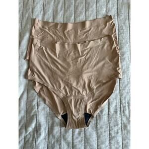 KNIX Light Leakproof No-Show Mesh High Rise Sand - LOT OF 2 XL